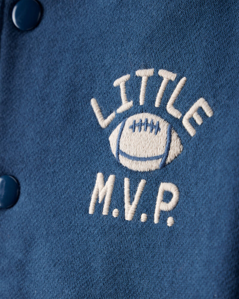 Toddler Boy 3-Piece DayDream Fleece Varsity Jacket Outfit Set, image 3 of 6 slides