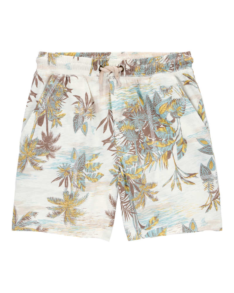 Kid 2-Piece Palm Tree Button-Down Shirt & Shorts Set, image 4 of 7 slides