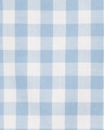 Baby 2-Piece Gingham Romper & Hat Set -Blue, 