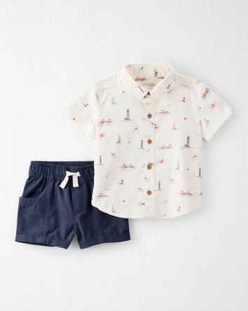 Toddler 2-Piece Set Made with Organic Cotton in Coastal Vacation Print, 