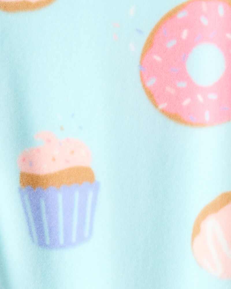 Baby Girl Donuts DreamPlush Long-Sleeve Snug Fit 1-Piece Pajamas - Blue, image 3 of 4 slides
