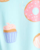 Baby Girl Donuts DreamPlush Long-Sleeve Snug Fit 1-Piece Pajamas - Blue, image 3 of 4 slides