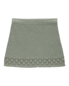 Kid 2-Piece Pointelle Sweater Crochet Knit Tank & Skirt Set - Green
, image 5 of 7 slides