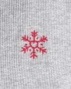 Toddler Girl Snowflake Mock Neck Rib Top - Grey, image 2 of 3 slides