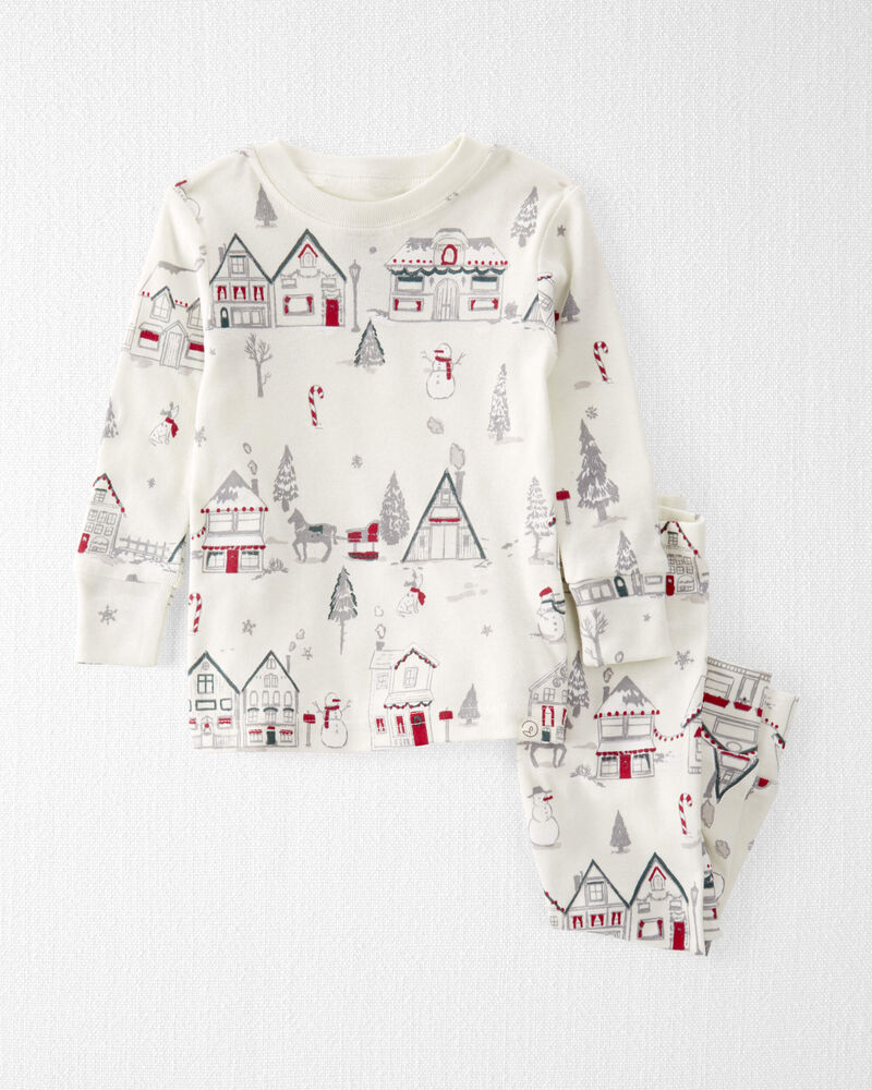 Baby Organic Cotton Pajamas Set in Winter Village Print
, image 1 of 4 slides