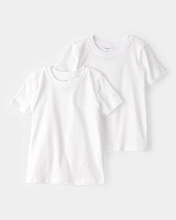 Boys 2-Pack Cotton Undershirts - White, 