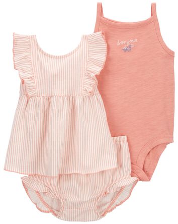Baby 3-Piece Striped Little Short Set, 