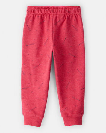 Toddler Boy Baseball French Terry Jogger - Red, 