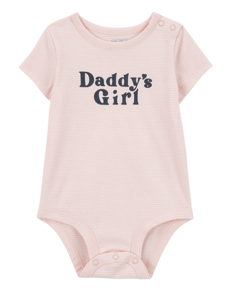 Baby "Daddy's Girl" Short-Sleeve Bodysuit - Pink, image 1 of 3 slides