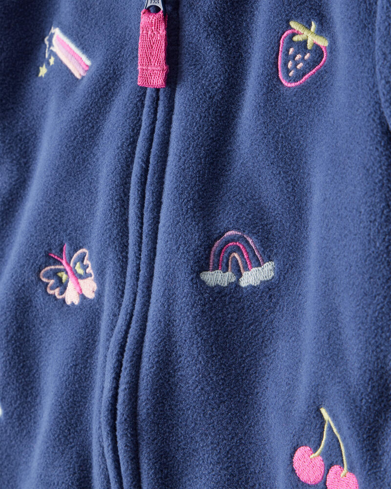 Baby Girl 3-Piece Art Print Jacket, Bodysuit & Pant Set - Blue/Pink, image 2 of 6 slides