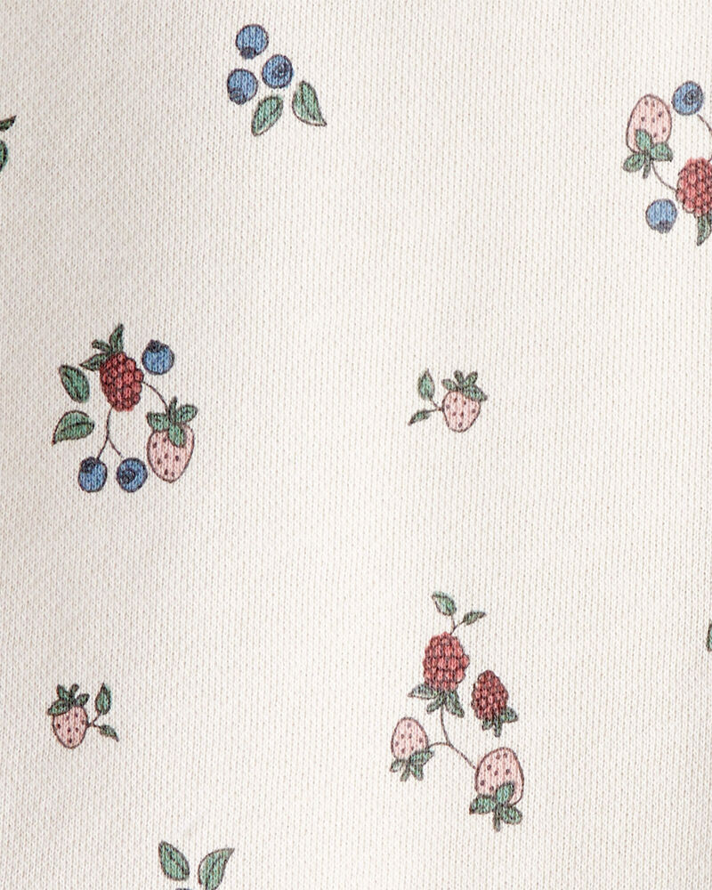 Toddler Girl Organic Cotton French Terry Sweatshirt in Berry Blossom Print, image 3 of 4 slides