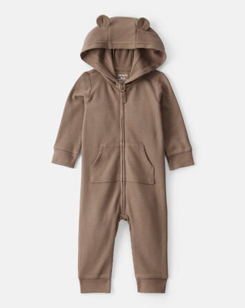 Baby Bear Long-Sleeve Jumpsuit - Brown, 
