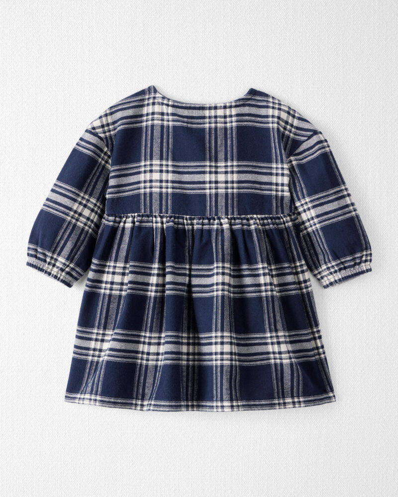 Baby Girl Organic Cotton Flannel Dress , image 2 of 6 slides