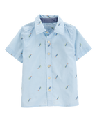 Toddler Boy Toucan Print Short-Sleeve Button-Front Shirt - Blue, image 1 of 3 slides