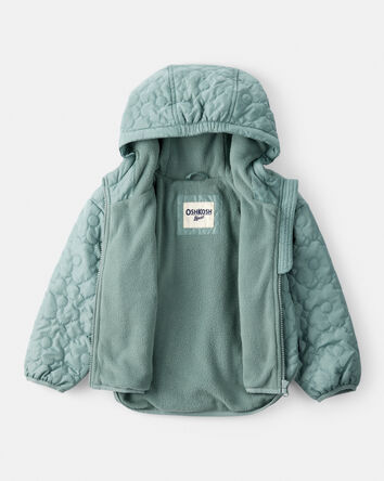 Toddler Girl Floral Quilted Long-Sleeve Midweight Jacket - Green, 