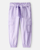 Toddler Girl Cotton Cargo Joggers - Purple, image 1 of 7 slides
