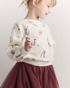 Toddler Dolman-Sleeve Sweatshirt in Park Day Print - Cream, image 3 of 7 slides