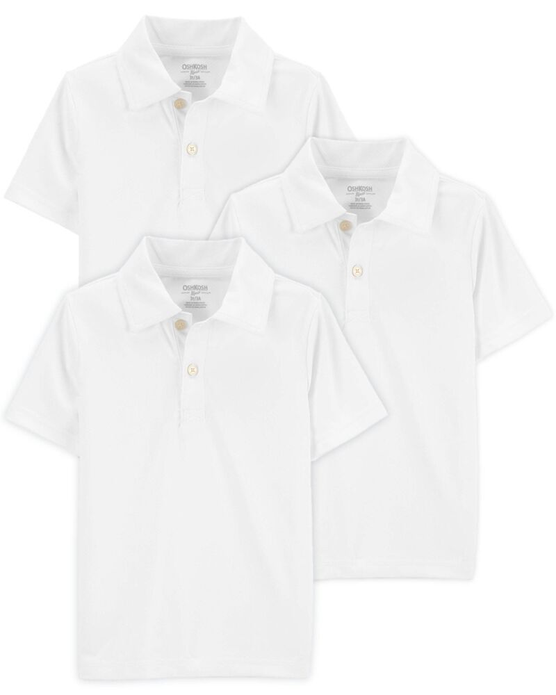 Kid 3-Pack Active Uniform Polos in Moisture Wicking BeCool&trade; Fabric, image 1 of 3 slides