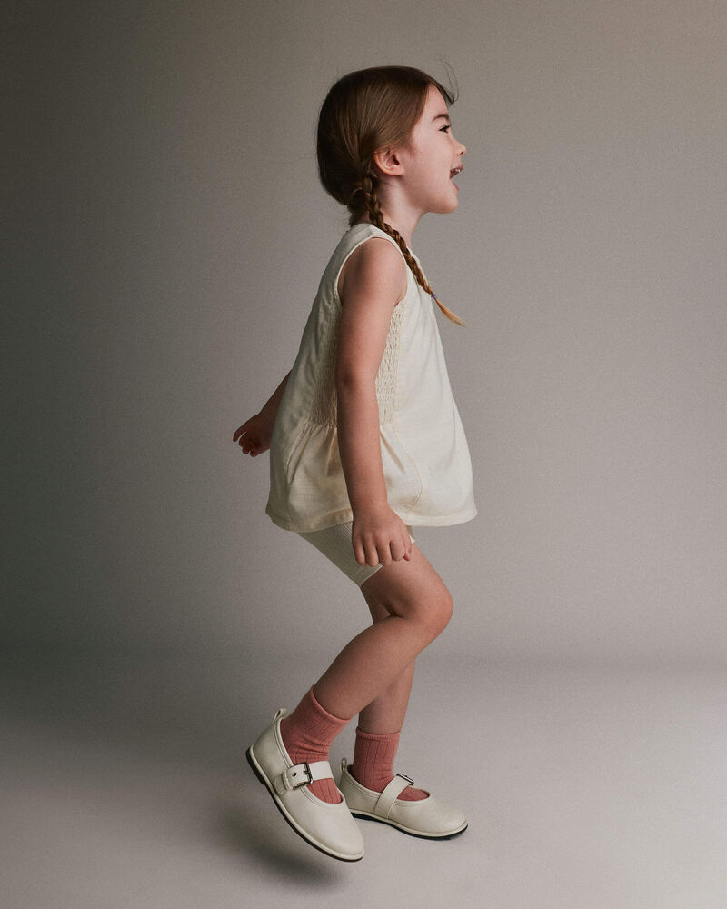 Toddler Girl Smocked Top - Cream, image 3 of 6 slides