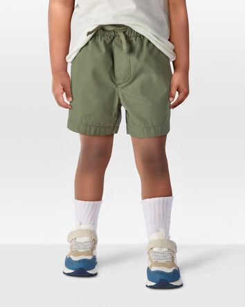 Toddler Pull-On Poplin Shorts - Olive, 