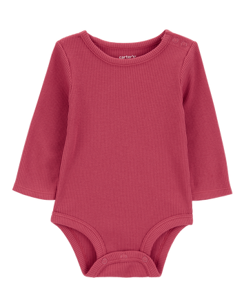 Baby Waffle Knit Long-Sleeve Bodysuit, 