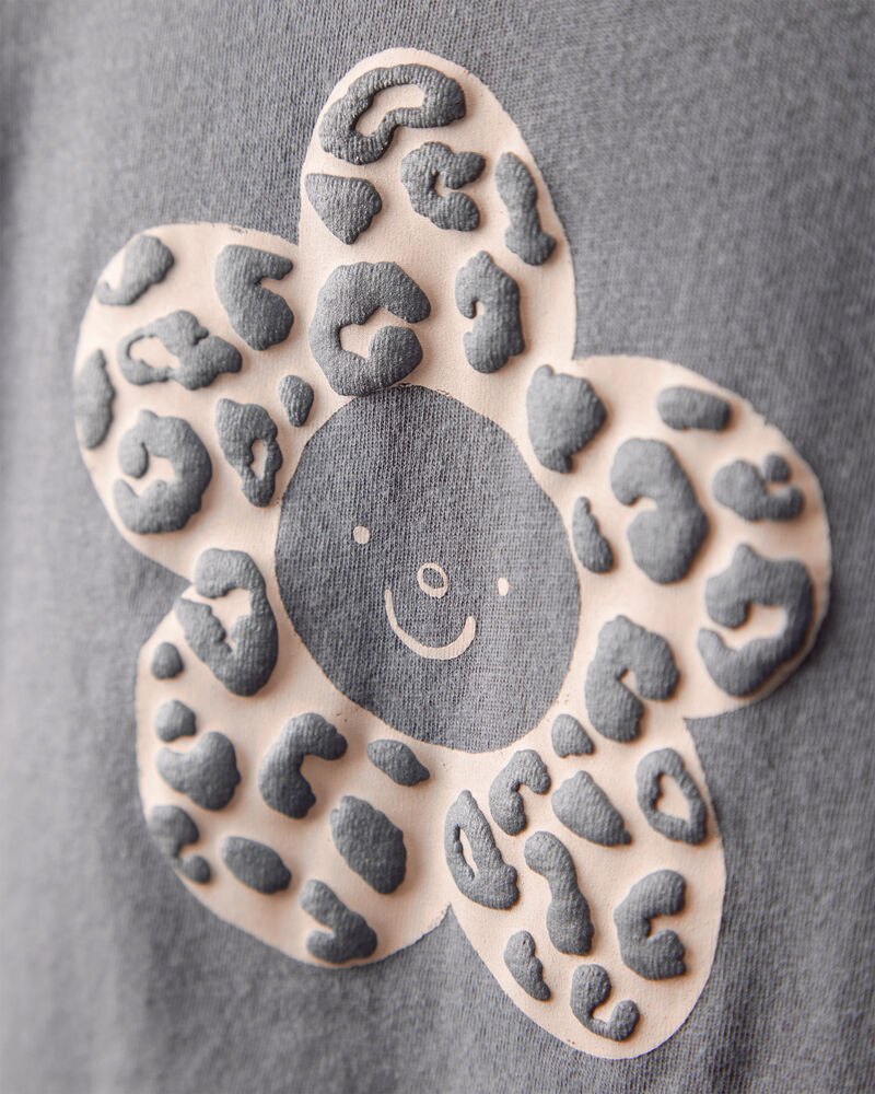 Toddler Girl Flower Long-Sleeve Graphic Tee - Grey, image 2 of 4 slides