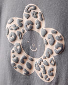 Toddler Girl Flower Long-Sleeve Graphic Tee - Grey, image 2 of 4 slides