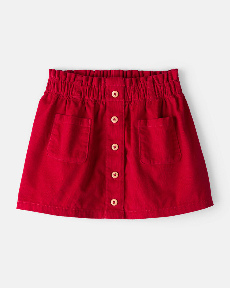 Toddler Girl Corduroy Skirt - Red, image 1 of 5 slides