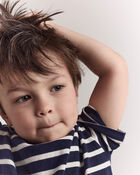 Toddler Striped Short-Sleeve Relaxed Subway Tee - Navy, image 5 of 6 slides