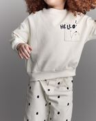 Toddler Hello!' Pullover Sweatshirt - Cream, image 4 of 6 slides