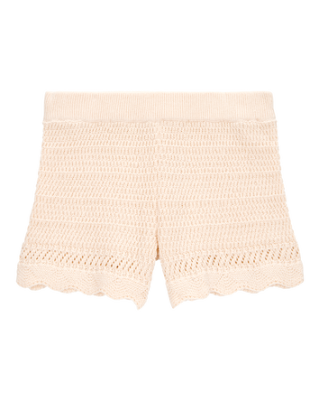 Baby Crotchet Knit Shorts - Ivory, 