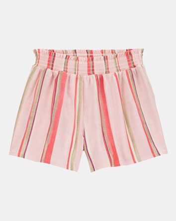 Kid Striped Linen Look-Alike Flowy Pull-On Shorts, 