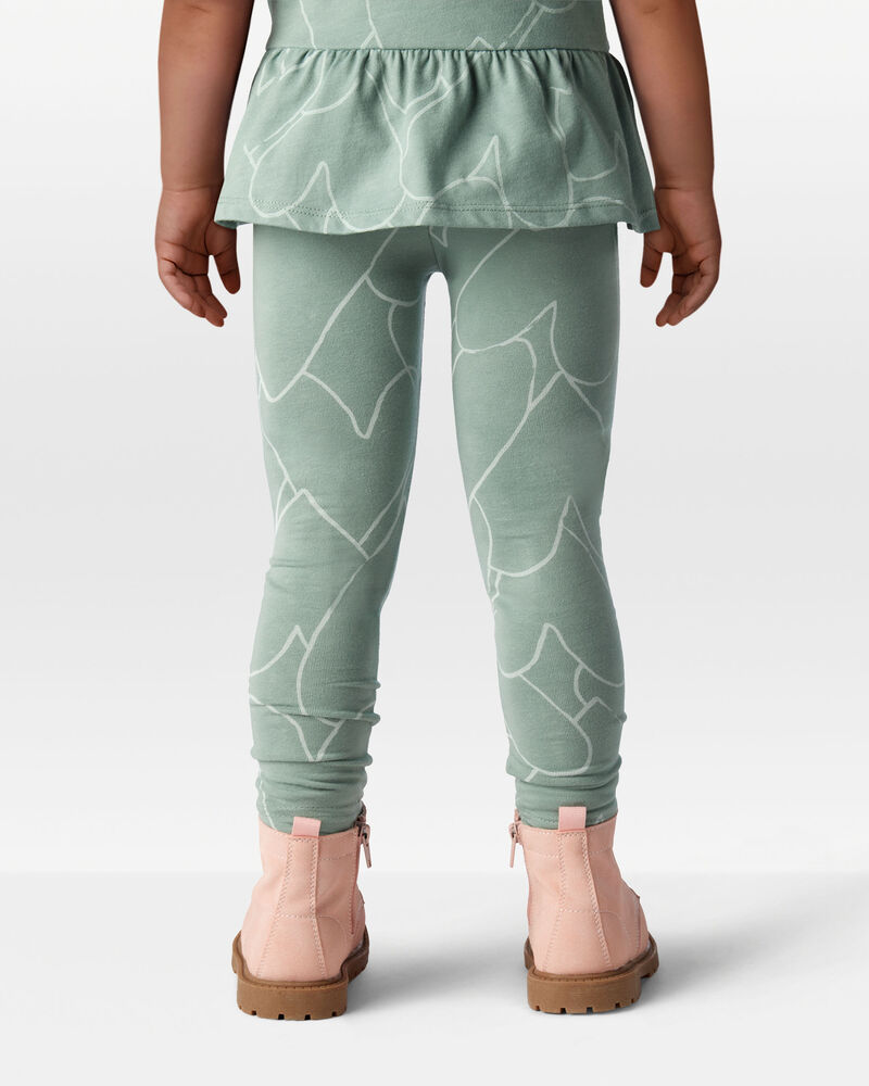 Toddler Girl 2-Piece Heart Print Top & Stretch Leggings Set - Green, image 8 of 8 slides