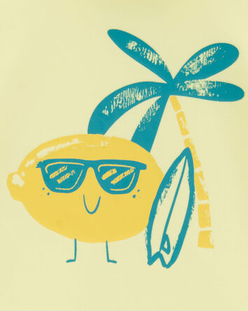 Baby Boy 2-Piece Lemon Rashguard & Swim Trunk Set - Yellow/Blue, 