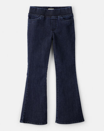 Girls Mid-Rise Denim Pull-On Bootcut Jeans - Blue, 