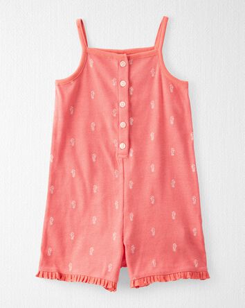 Toddler Organic Cotton Knit Romper in Seahorse Print, 