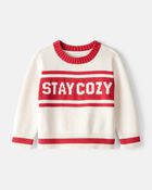 Baby Stay Cozy Sweater - Red/Cream, image 1 of 3 slides
