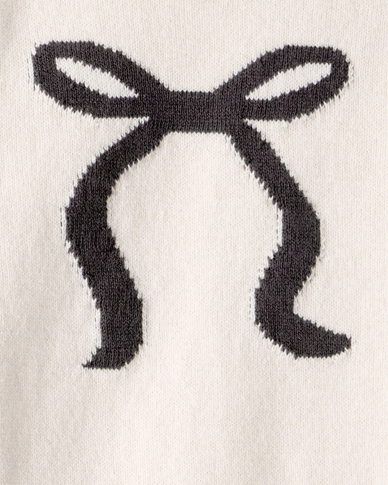 Baby Girl Bow Cotton Long-Sleeve Sweater & Pant Set - Ivory, image 3 of 4 slides