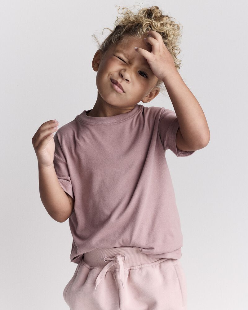Toddler Short-Sleeve Relaxed Tee - Mauve, image 1 of 6 slides