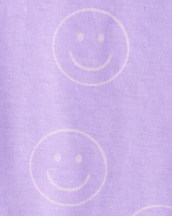 Girls 2-Pack Smiley Face Nightgowns - Purple, 