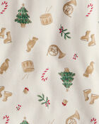 Toddler Festive Holiday PurelySoft Snug Fit 2-Piece Pajamas - Cream, image 4 of 6 slides