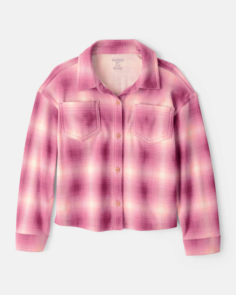 Toddler Girl Plaid Long-Sleeve Top - Pink, image 1 of 3 slides