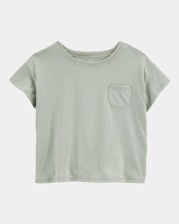 Kid Solid Short-Sleeve Fashion Top - Green, 