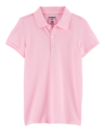 Girls Pique Cotton Uniform Polo - Pink, 