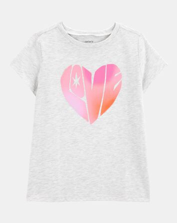 Girls Love Short-Sleeve Graphic Tee - Grey, 