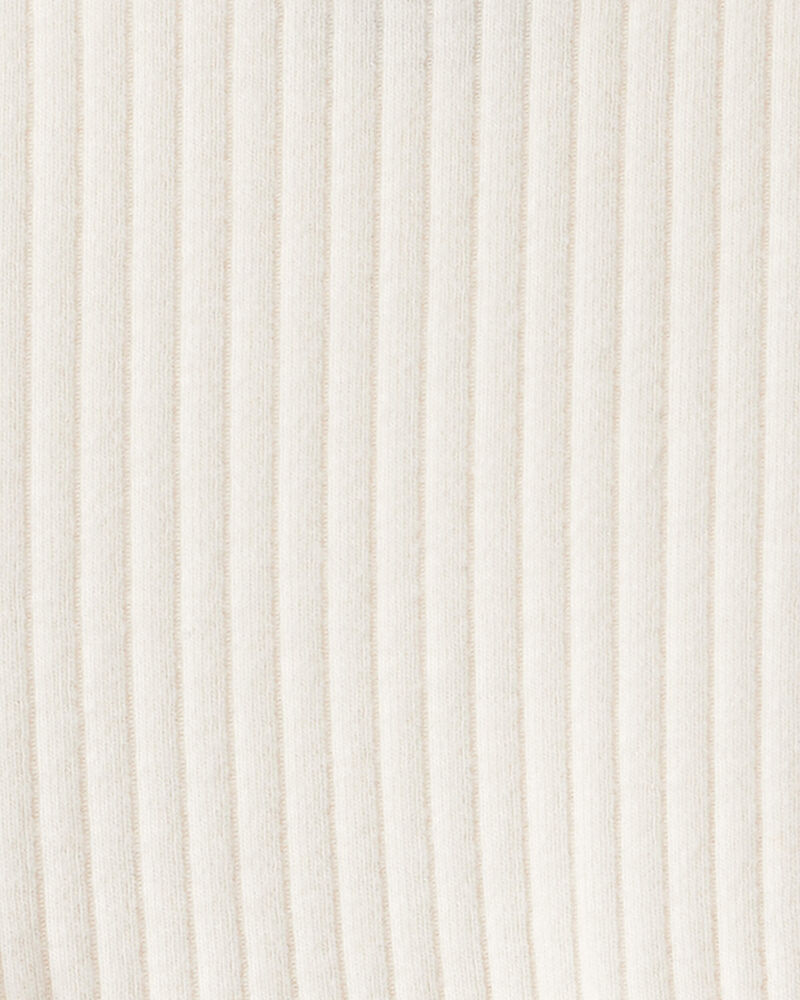 Baby Girl 2-Piece Long-Sleeve Peplum Top & Flare Leggings Set - Ivory/Green, image 3 of 6 slides