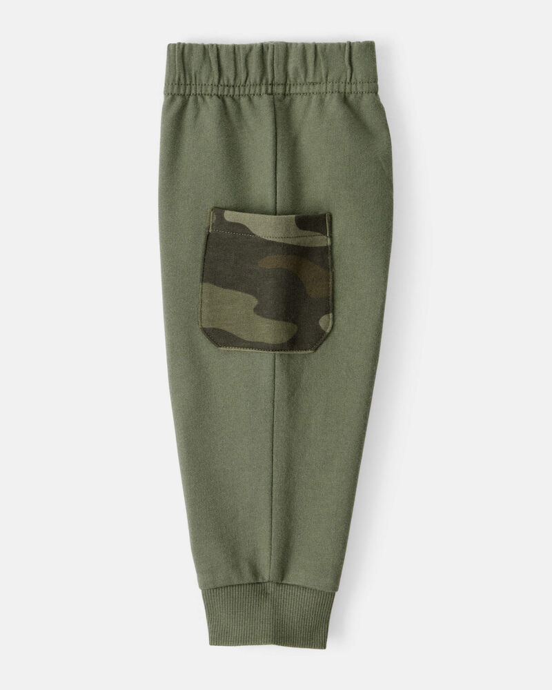 Baby Boy 3-Piece Camo French Terry Vest, Bodysuit & Pant Set - Green, image 2 of 5 slides