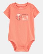 Baby Grandma's Little Love Bug Short-Sleeve Bodysuit - Peach, image 1 of 3 slides