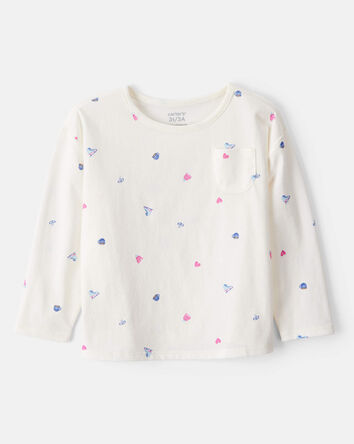 Toddler Girl Winter Print Long-Sleeve Top - White, 