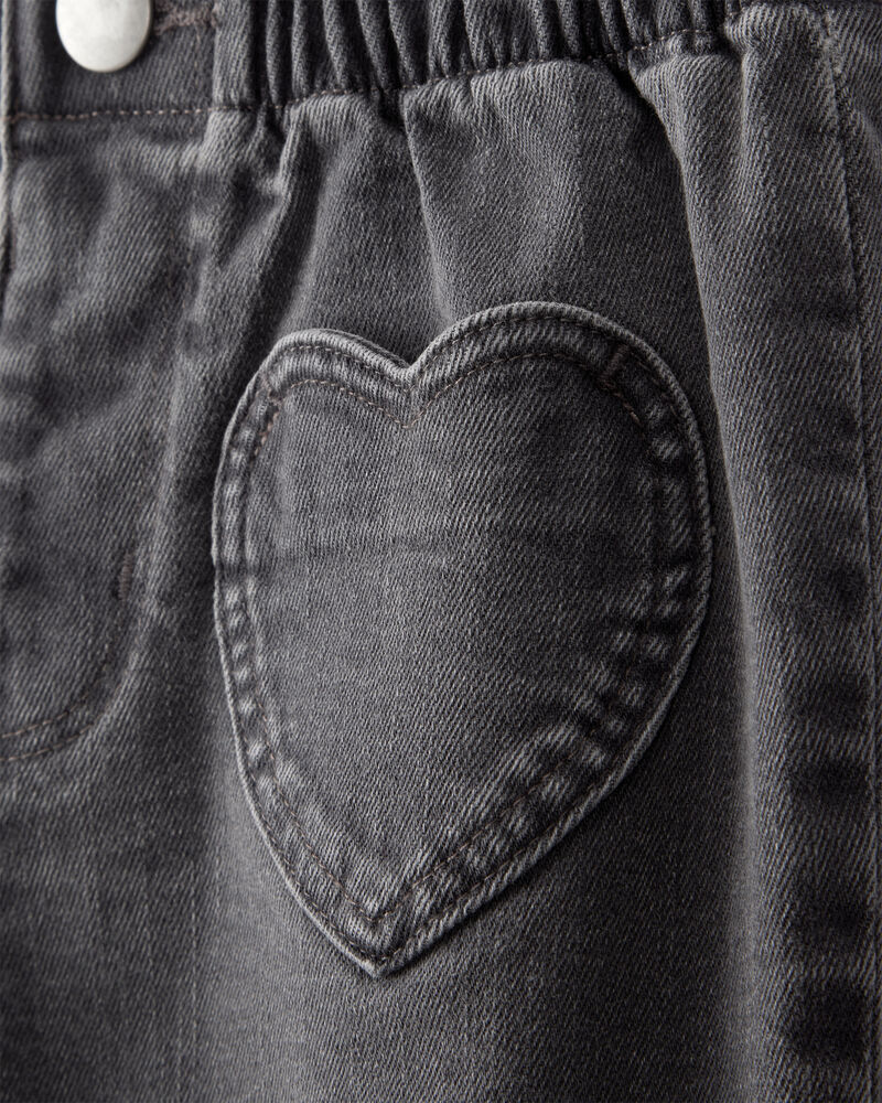 Toddler Girl Heart Pocket Barrel Jeans - Black, image 4 of 6 slides